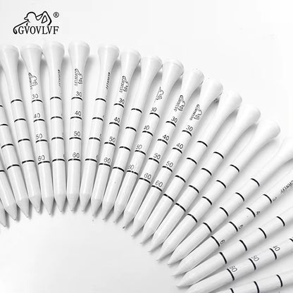 50Pcs  Bamboo Golf Degree Scale Tees 83Mm Long Tees Golf Strong Sustainable Biodegradable Adjustable Depth White