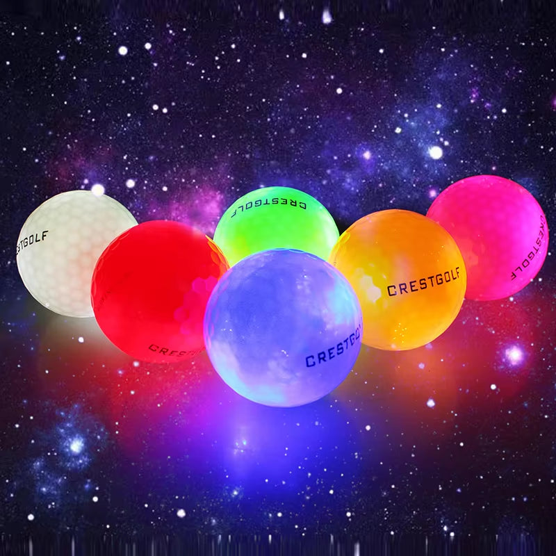 LED Golf Balls for Night Glow in the Dark Golf Ball with 4 Light Super Bright Six Colors Best Golf Gift for Golfers