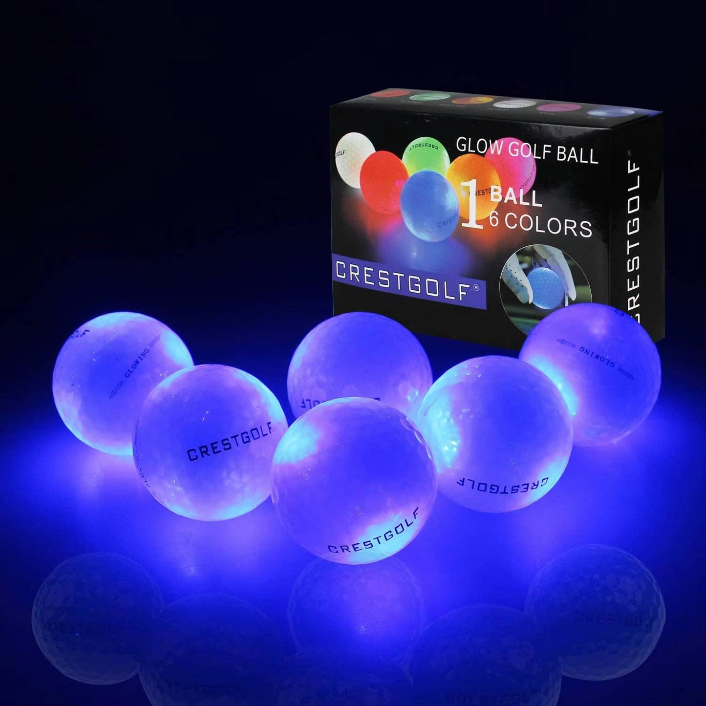 LED Golf Balls for Night Glow in the Dark Golf Ball with 4 Light Super Bright Six Colors Best Golf Gift for Golfers
