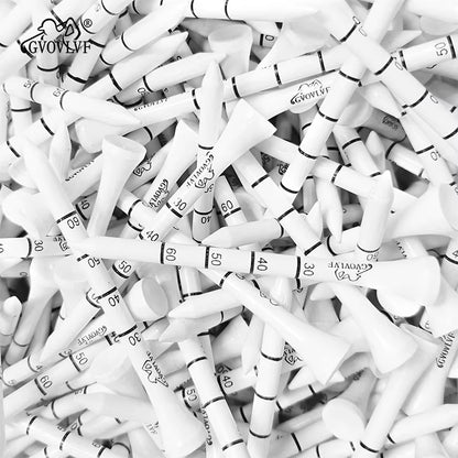 50Pcs  Bamboo Golf Degree Scale Tees 83Mm Long Tees Golf Strong Sustainable Biodegradable Adjustable Depth White