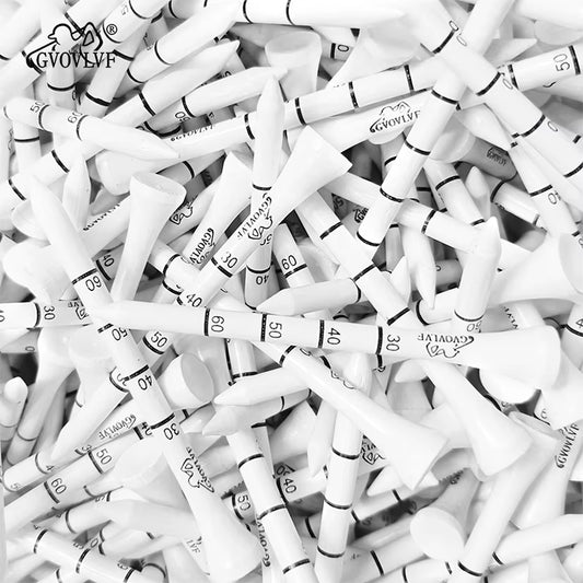 50Pcs  Bamboo Golf Degree Scale Tees 83Mm Long Tees Golf Strong Sustainable Biodegradable Adjustable Depth White