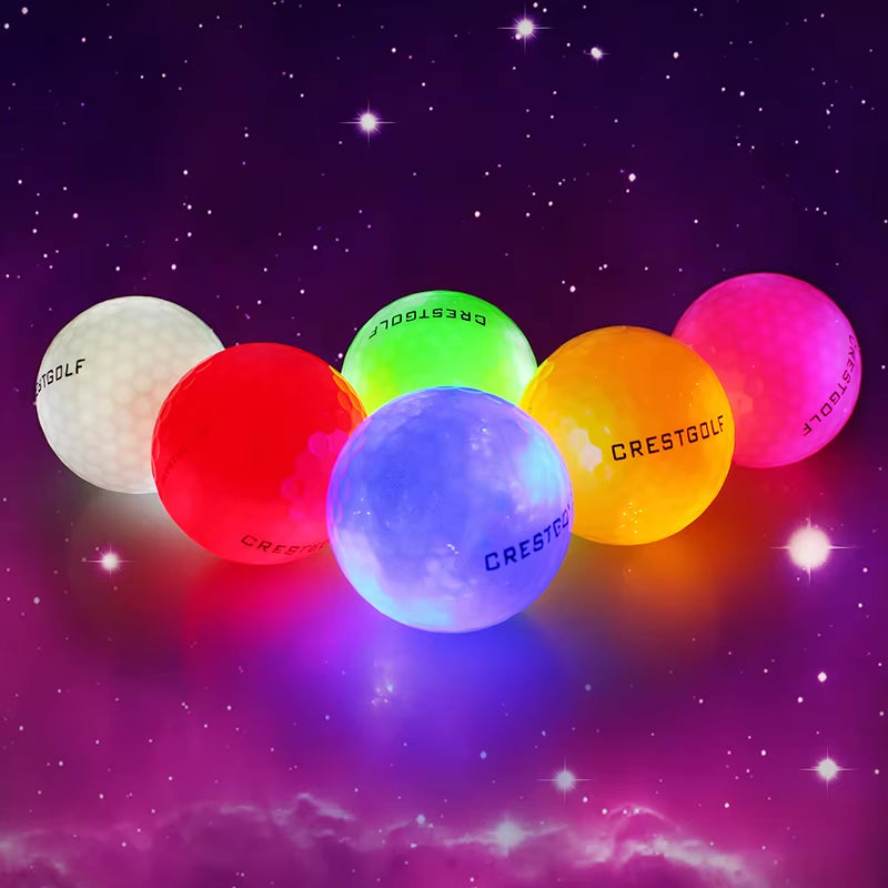 LED Golf Balls for Night Glow in the Dark Golf Ball with 4 Light Super Bright Six Colors Best Golf Gift for Golfers