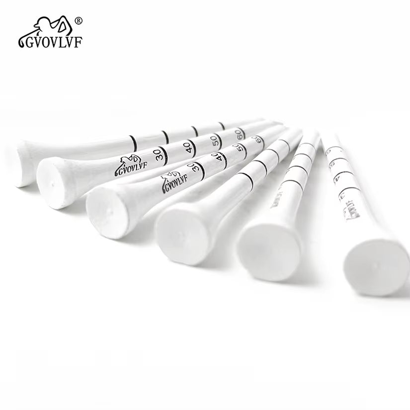 50Pcs  Bamboo Golf Degree Scale Tees 83Mm Long Tees Golf Strong Sustainable Biodegradable Adjustable Depth White