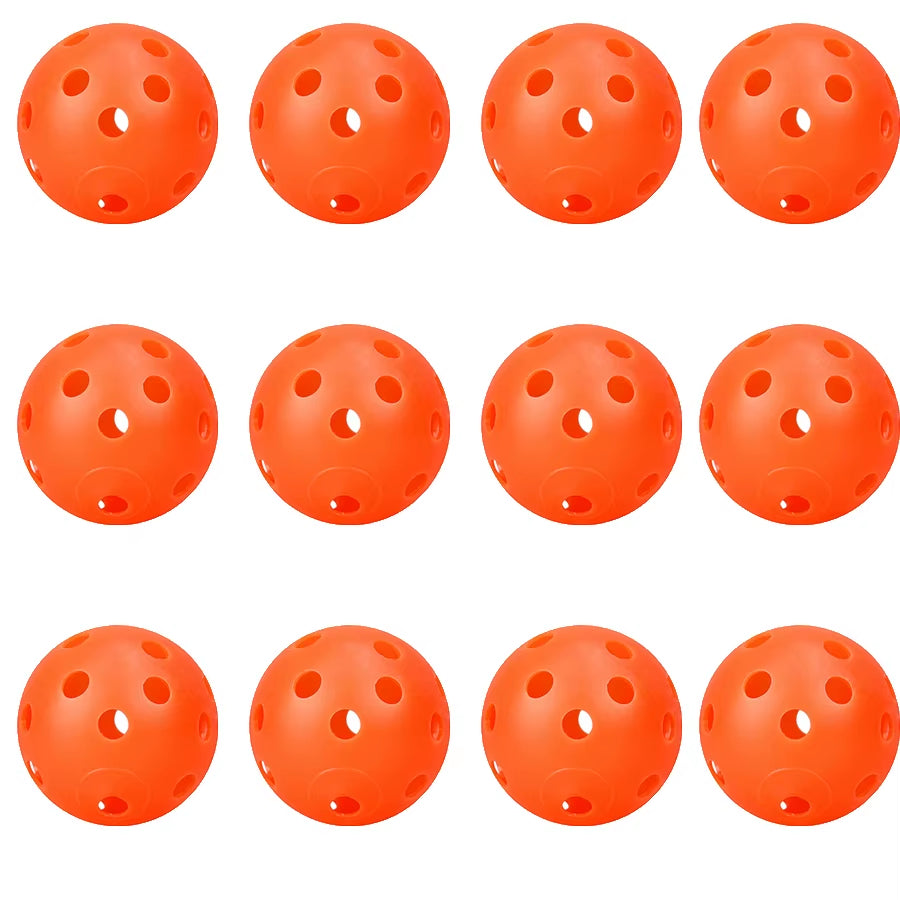 12Pcspractice Golf Balls Hollow Plastic Golf Training Balls Colored Airflow Golf Balls Swing Practice Driving Range PE Toy Ball