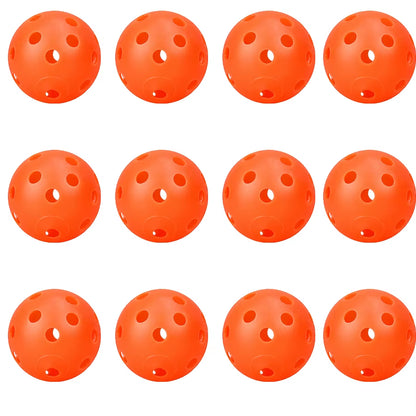 12Pcspractice Golf Balls Hollow Plastic Golf Training Balls Colored Airflow Golf Balls Swing Practice Driving Range PE Toy Ball
