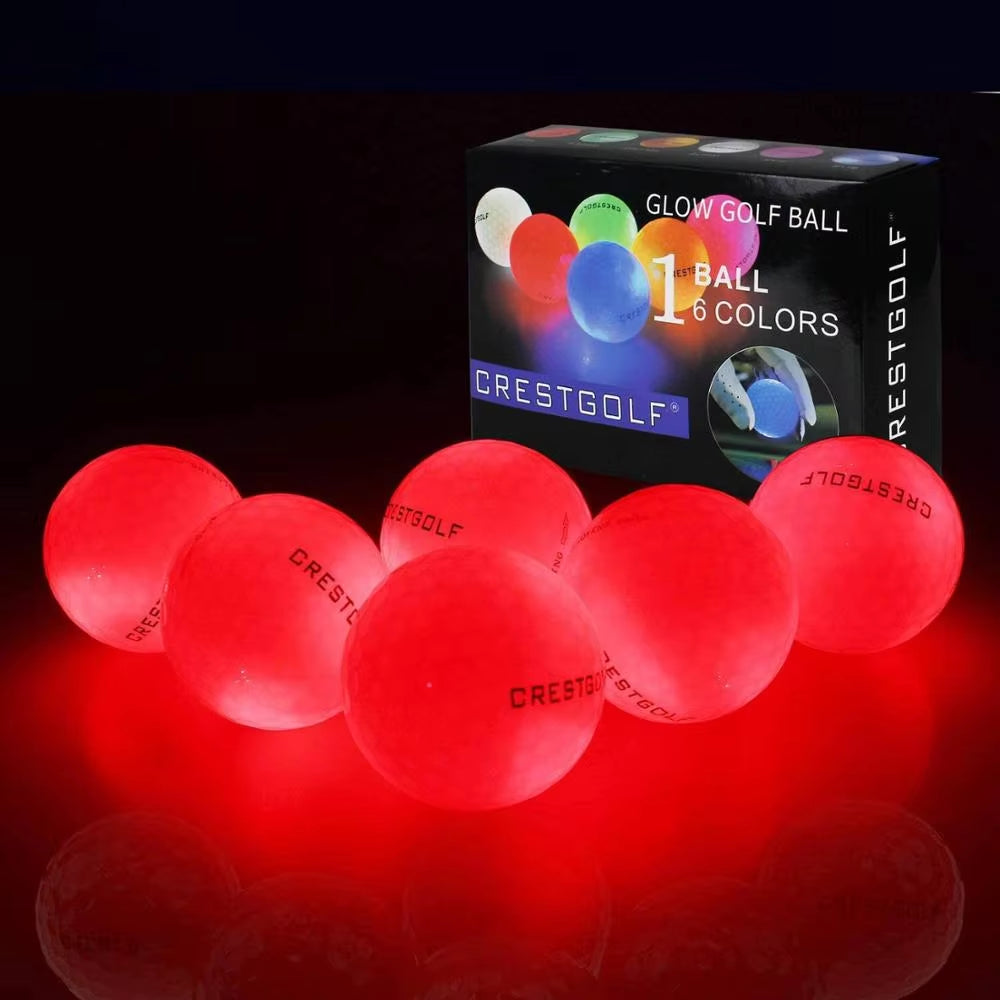 LED Golf Balls for Night Glow in the Dark Golf Ball with 4 Light Super Bright Six Colors Best Golf Gift for Golfers