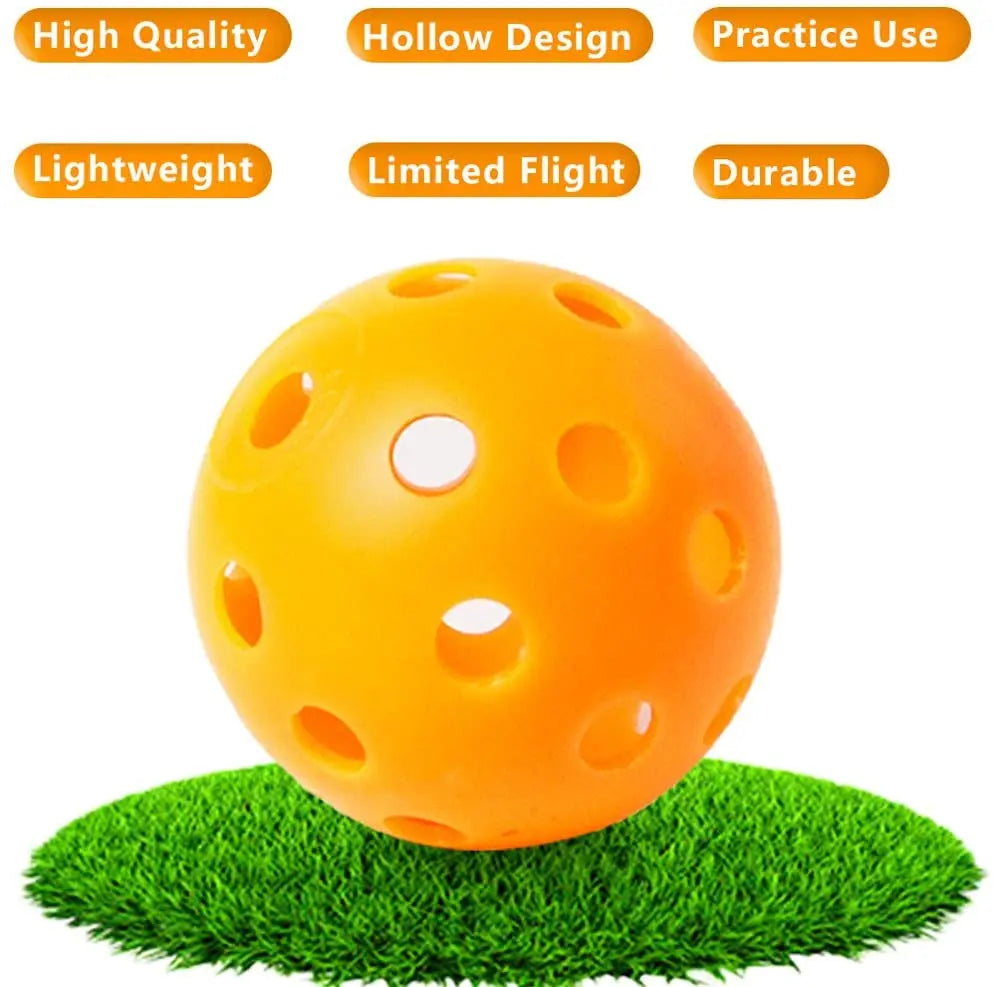 12Pcspractice Golf Balls Hollow Plastic Golf Training Balls Colored Airflow Golf Balls Swing Practice Driving Range PE Toy Ball