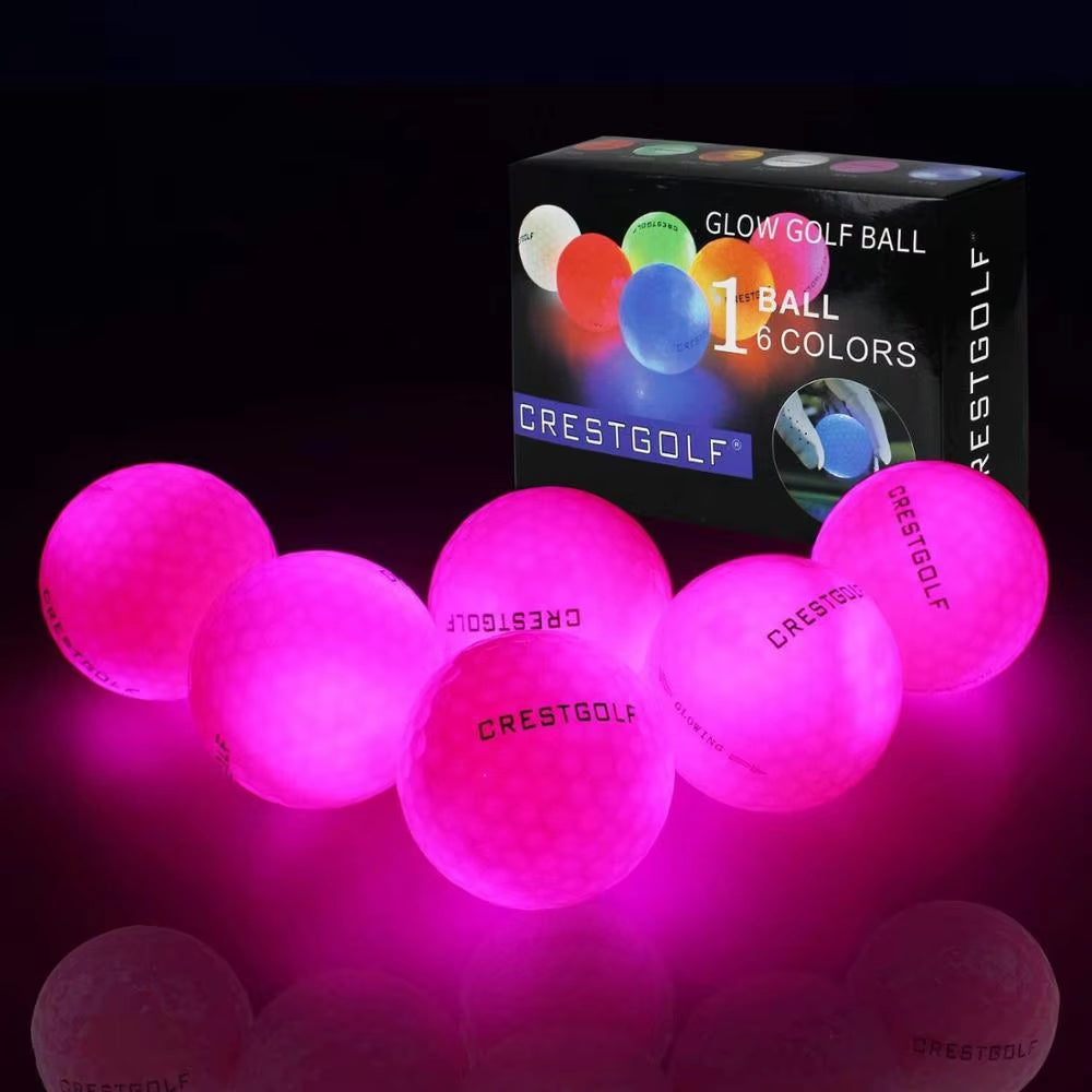LED Golf Balls for Night Glow in the Dark Golf Ball with 4 Light Super Bright Six Colors Best Golf Gift for Golfers
