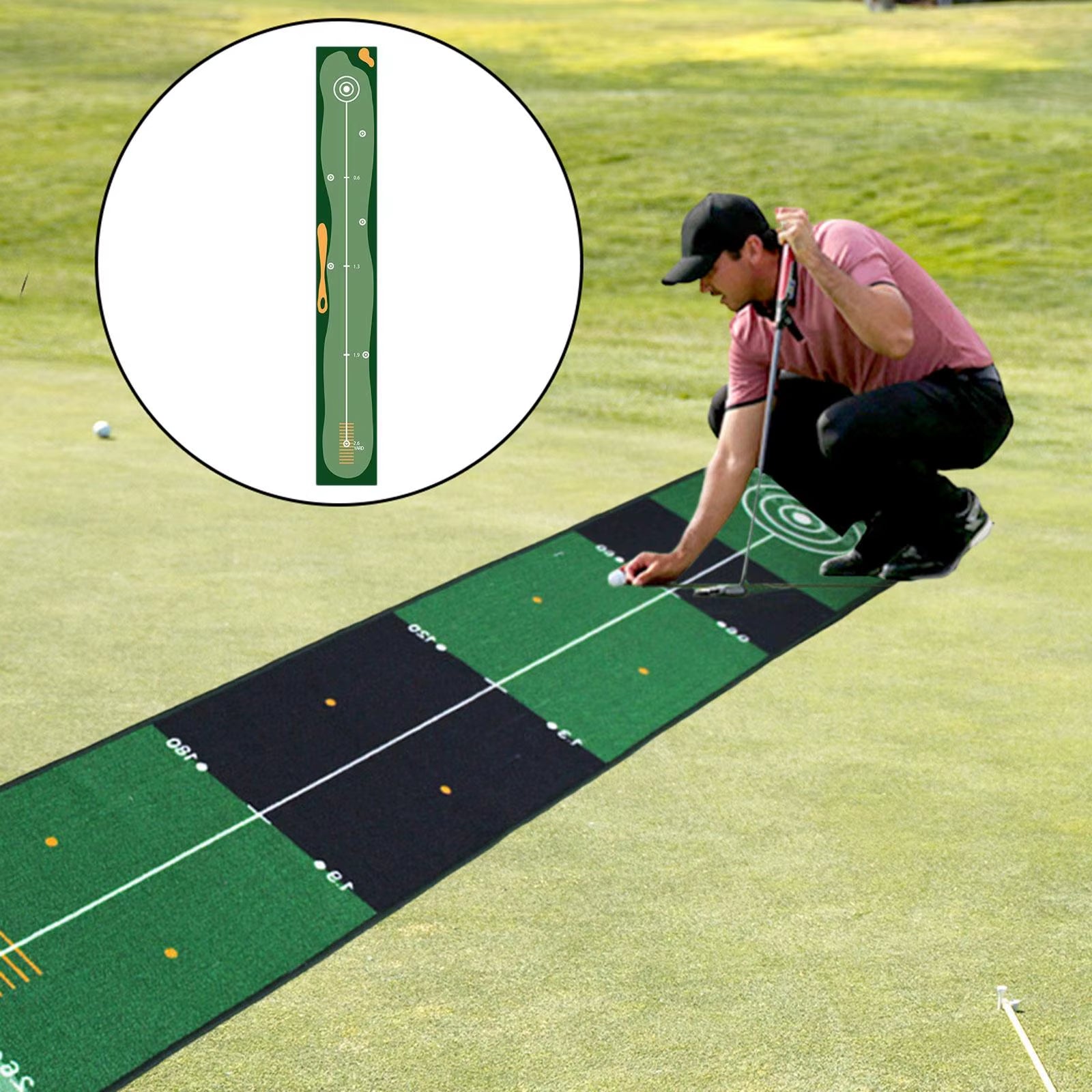 Foldable Golf Putting Mat Lightweight Golf Putting Practice Mat Portable Durable Golf Training Pad Golf Accessories for Adults