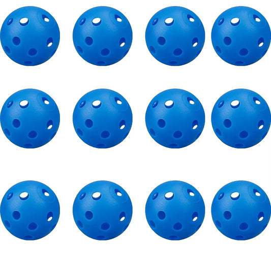 12Pcspractice Golf Balls Hollow Plastic Golf Training Balls Colored Airflow Golf Balls Swing Practice Driving Range PE Toy Ball