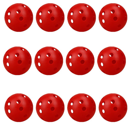 12Pcspractice Golf Balls Hollow Plastic Golf Training Balls Colored Airflow Golf Balls Swing Practice Driving Range PE Toy Ball
