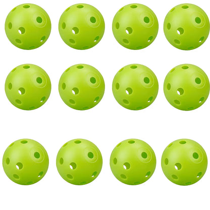 12Pcspractice Golf Balls Hollow Plastic Golf Training Balls Colored Airflow Golf Balls Swing Practice Driving Range PE Toy Ball