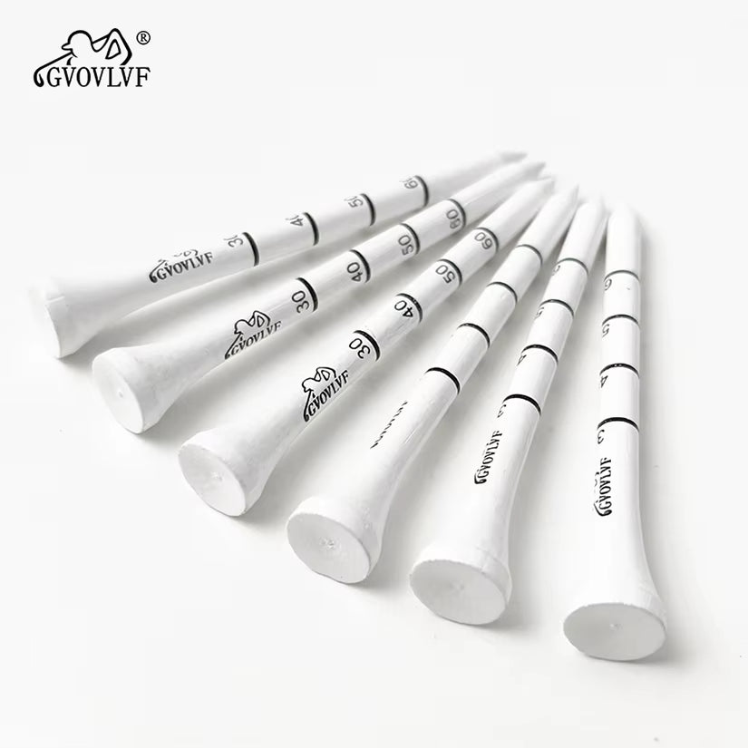 50Pcs  Bamboo Golf Degree Scale Tees 83Mm Long Tees Golf Strong Sustainable Biodegradable Adjustable Depth White