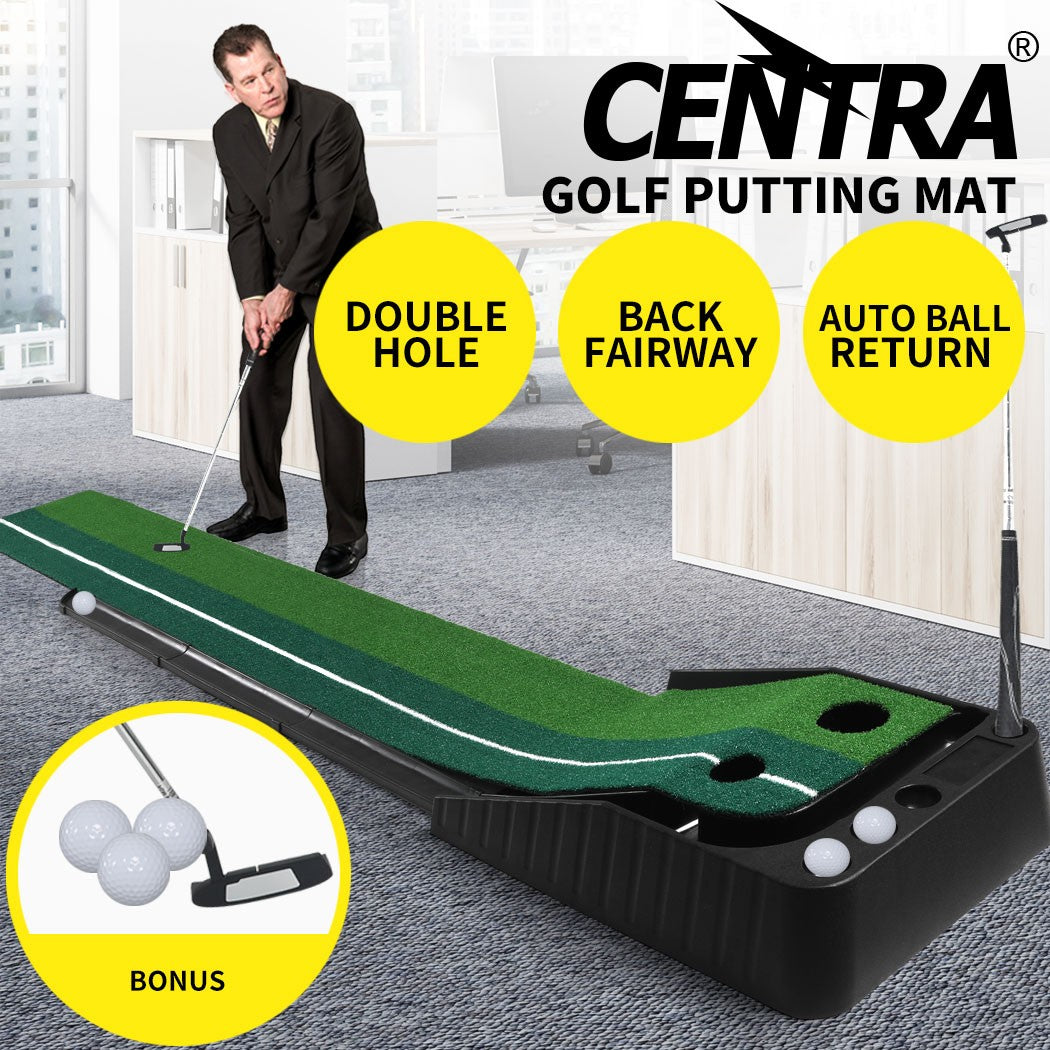 Centra Golf Putting Mat 250Cmx40Cm Portable Auto Return Practice Indoor Outdoor