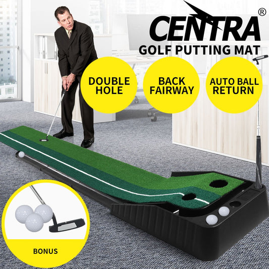 Centra Golf Putting Mat 250Cmx40Cm Portable Auto Return Practice Indoor Outdoor