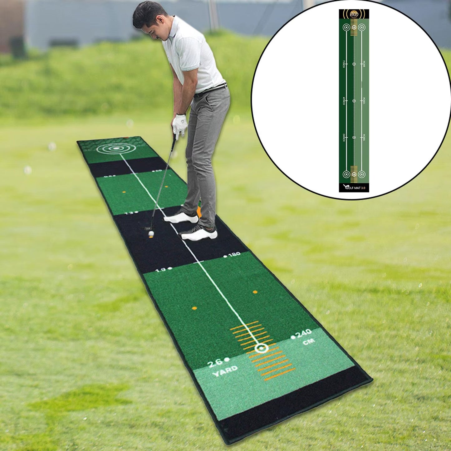 Foldable Golf Putting Mat Lightweight Golf Putting Practice Mat Portable Durable Golf Training Pad Golf Accessories for Adults